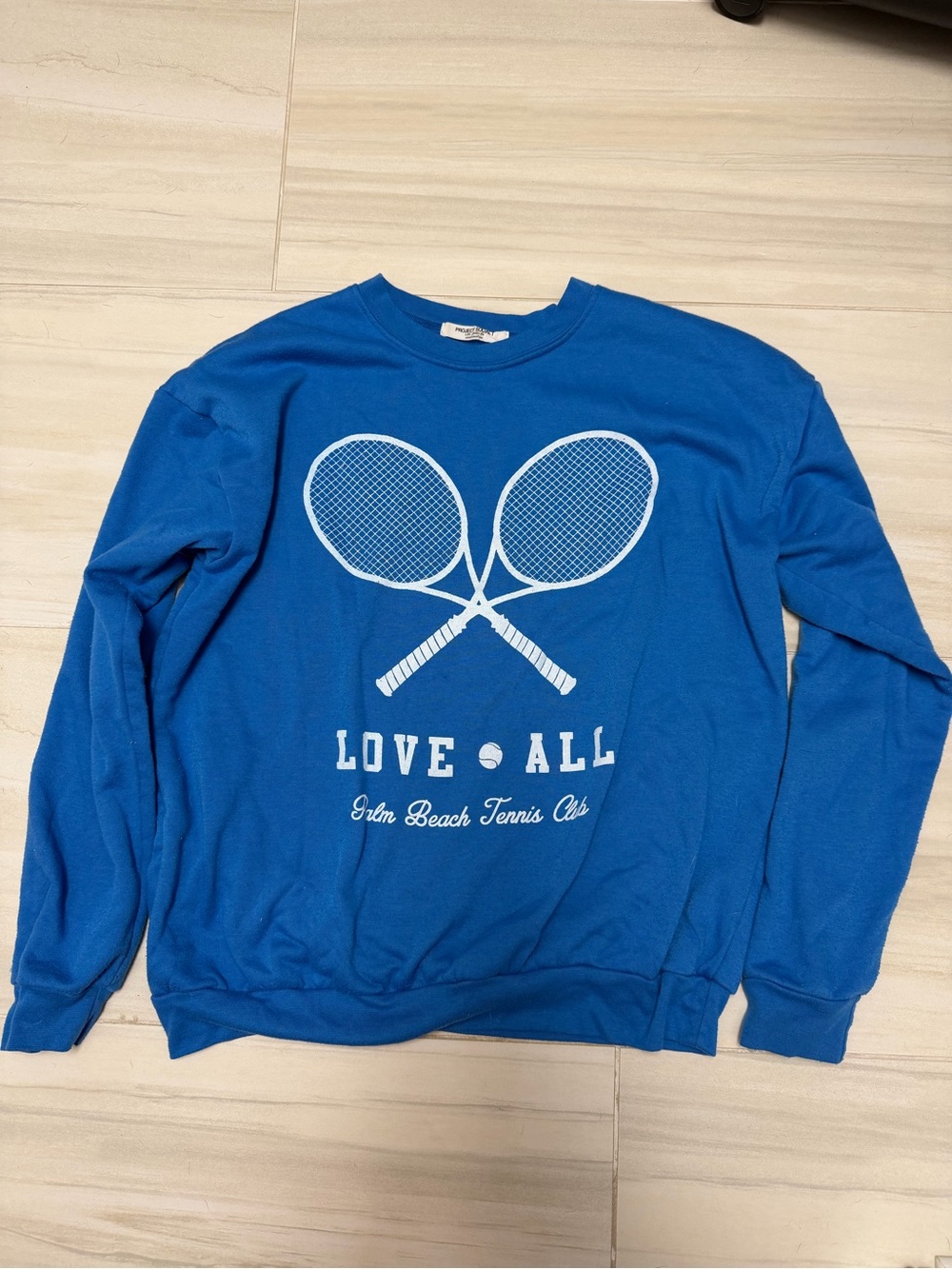 Project Social T - Love All Blue Tennis Graphic Sweatshirt